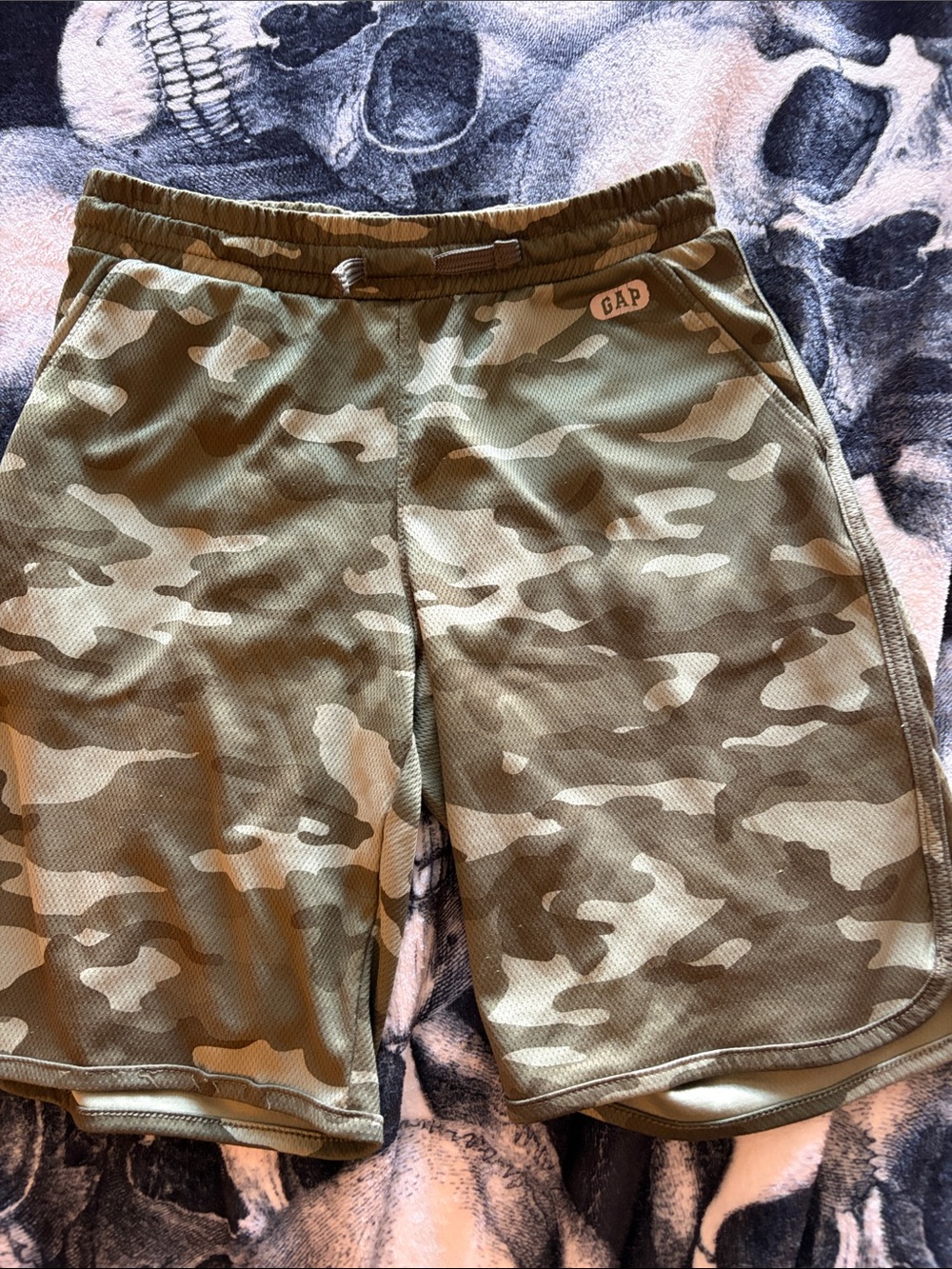 GAP BOYS Camo Mesh Athletic Shorts - Olive Green